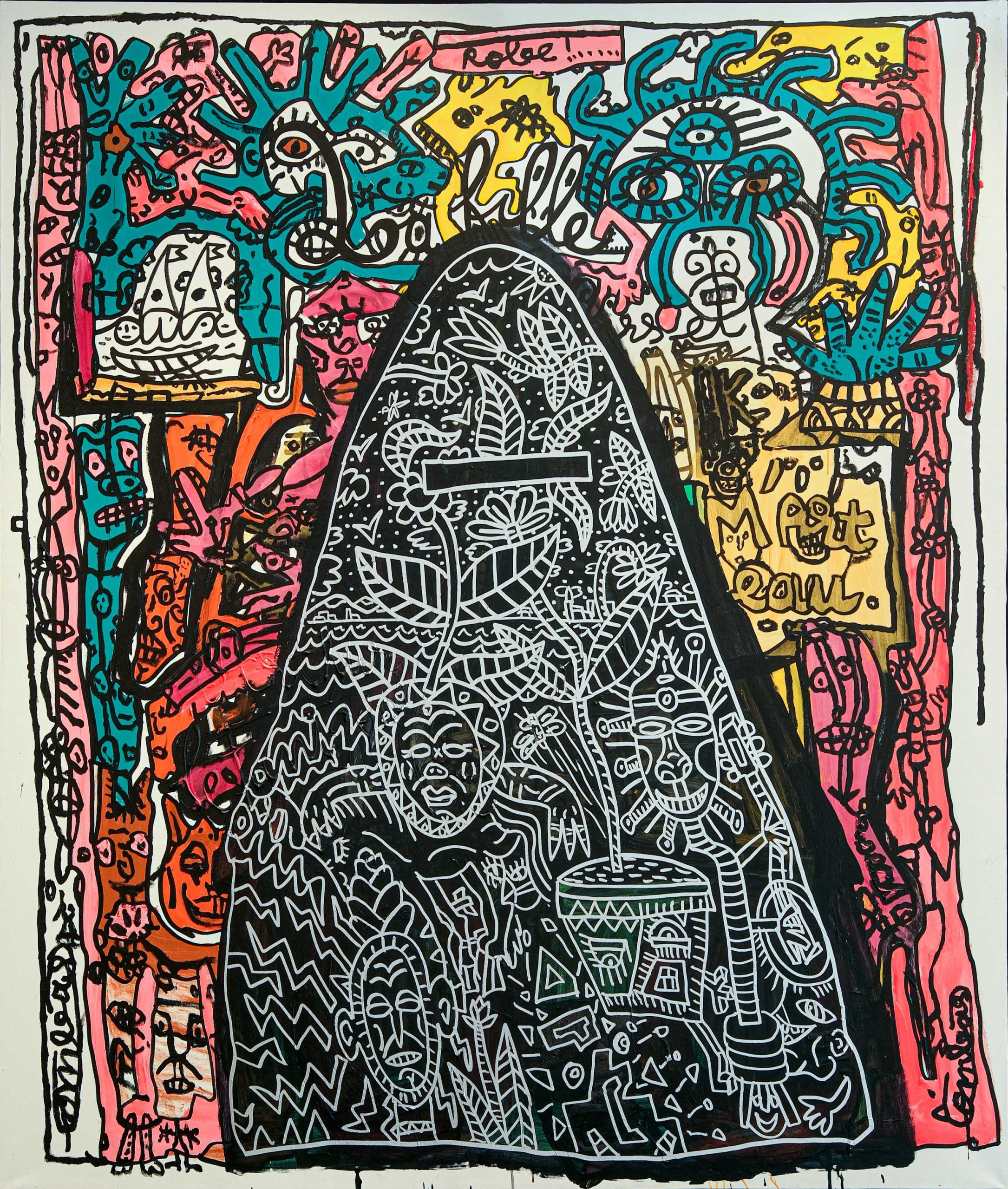 Robert Combas – Le Peintre Et L'A-Fish – Sérigraphie Originale Signée – Art Contemporain