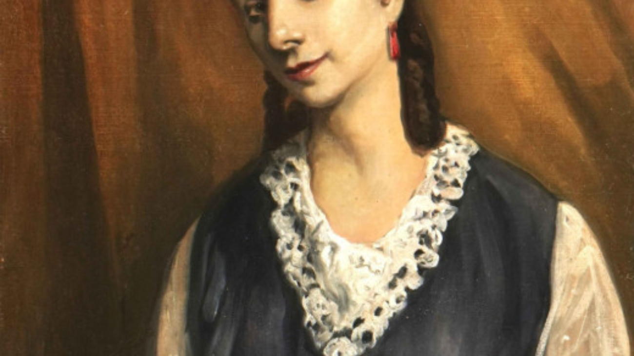 Tableau d'Emile Henri Bernard, intitulé "Portrait d'Armène Ohanian aux boucles rouges", non daté