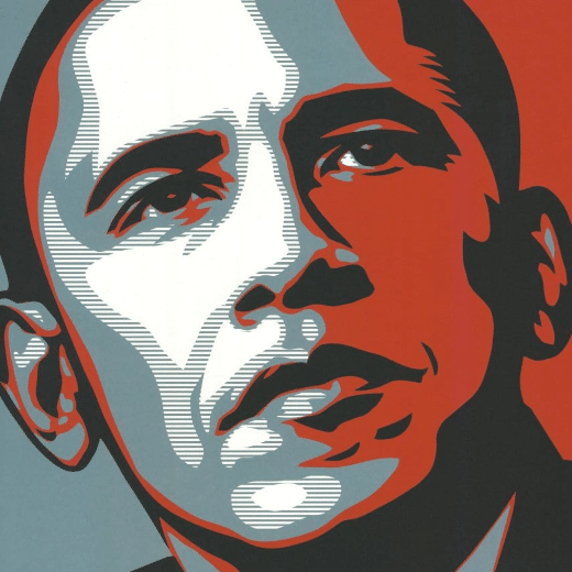 Tableau "HOPE" représentant Barack Obama réalisé par Shepard Fairey