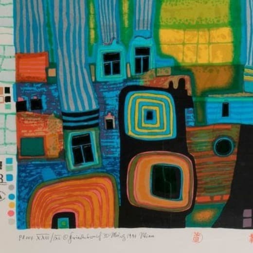 Expertise signature Friedensreich Hundertwasser