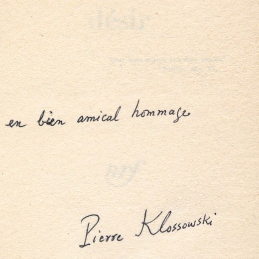 Signature Pierre Klossowski
